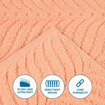 Superior Chevron Zero Twist Solid Jacquard Cotton Hand Towel Set of 6