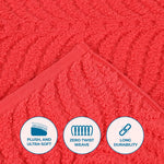 Superior Chevron Zero Twist Solid Jacquard Cotton Hand Towel Set of 6