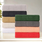 Superior Chevron Zero Twist Solid Jacquard Cotton Hand Towel Set of 6