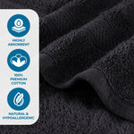 Superior Chevron Zero Twist Solid Jacquard Cotton Hand Towel Set of 6