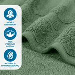 Superior Chevron Zero Twist Solid Jacquard Cotton Hand Towel Set of 6