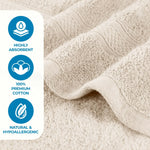Superior Chevron Zero Twist Solid Jacquard Cotton Hand Towel Set of 6