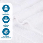 Superior Chevron Zero Twist Solid Jacquard Cotton Hand Towel Set of 6