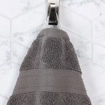 Superior Chevron Zero Twist Solid Jacquard Cotton Hand Towel Set of 6