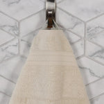 Superior Chevron Zero Twist Solid Jacquard Cotton Hand Towel Set of 6