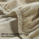 Chloe 100% Cotton Linen Texture Vintage Wash Deep Pocket Sheet Set