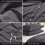 Chloe 100% Cotton Linen Texture Vintage Wash Duvet Cover Set