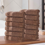 12-Piece Plush Face Towels Ultra Soft Egyptian Giza Cotton Niles