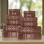 Superior Zero Twist Cotton Solid & Jacquard Floral 12 Piece Towel Set