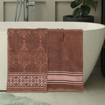 Superior Zero Twist Cotton Solid & Jacquard Floral Bath Sheet Set of 2