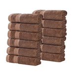 12-Piece Plush Face Towels Ultra Soft Egyptian Giza Cotton Niles