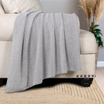 Chrisney Cotton Blanket - Textured Chevron Weave & All Season Comfort