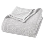 Chrisney Cotton Blanket - Textured Chevron Weave & All Season Comfort