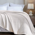 Chrisney Cotton Blanket - Textured Chevron Weave & All Season Comfort