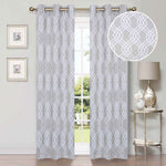 Ribbon Trellis Washable Room Darkening Blackout Curtains, Set of 2