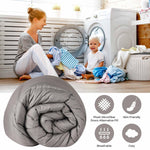 Superior Monochrome Basketweave Microfiber Down Alternative Comforter