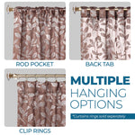 Leaves Room Darkening Back Tabs Blackout Curtain Panels, Set of 2