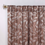 Leaves Room Darkening Back Tabs Blackout Curtain Panels, Set of 2