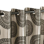 Cordon Jacquard Grommet Floral Medallion Curtain Panel Set