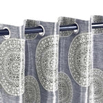 Cordon Jacquard Grommet Floral Medallion Curtain Panel Set