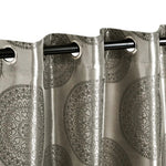 Cordon Jacquard Grommet Floral Medallion Curtain Panel Set