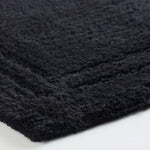 Solid Bordered Cotton Washable Non-Slip Bath Rugs or Runner