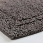 Solid Bordered Cotton Washable Non-Slip Bath Rugs or Runner