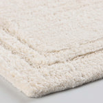 Solid Bordered Cotton Washable Non-Slip Bath Rugs or Runner