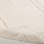 Solid Bordered Cotton Washable Non-Slip Bath Rugs or Runner