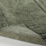 Solid Bordered Cotton Washable Non-Slip Bath Rugs or Runner