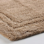 Solid Bordered Cotton Washable Non-Slip Bath Rugs or Runner