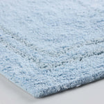Solid Bordered Cotton Washable Non-Slip Bath Rugs or Runner
