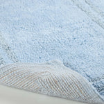 Solid Bordered Cotton Washable Non-Slip Bath Rugs or Runner