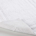 Solid Bordered Cotton Washable Non-Slip Bath Rugs or Runner