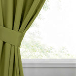 Classic Modern Solid Room Darkening Blackout Curtain Panels, Set of 2