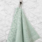 Rolla Cotton Geometric Jacquard Plush Bath Sheet Set of 2