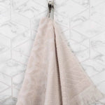 Rolla Cotton Geometric Jacquard Plush Bath Sheet Set of 2