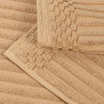 Superior Ribbed Textured Cotton Bath Sheet Ultra-Absorbent Towel Set