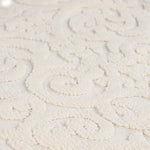 Venere Floral Scroll Textured Washable Bath Rugs, Set of 2