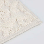 Venere Floral Scroll Textured Washable Bath Rugs, Set of 2