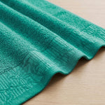 Cotton Floral Jacquard Border Bath Towel Set of 4 - Wisteria
