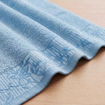 Cotton Floral Jacquard Border Bath Towel Set of 4 - Wisteria