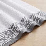 Cotton Floral Jacquard Border Bath Towel Set of 4 - Wisteria