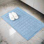 Superior Nora Cotton Thick Solid Checkered Washable Bath Mat Set of 2