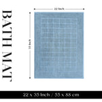 Superior Nora Cotton Thick Solid Checkered Washable Bath Mat Set of 2