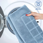 Superior Nora Cotton Thick Solid Checkered Washable Bath Mat Set of 2