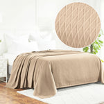 100% Cotton Thermal Blanket – Diamond Weave All-Season, Lightweight & Breathable