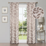 Leaves Room Darkening Washable Blackout Curtain Panels, Set of 2
