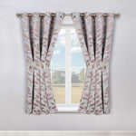 Blackout Window Curtains Leaves Pattern Room Darkening Set of 2