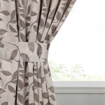 Blackout Window Curtains Leaves Pattern Room Darkening Set of 2